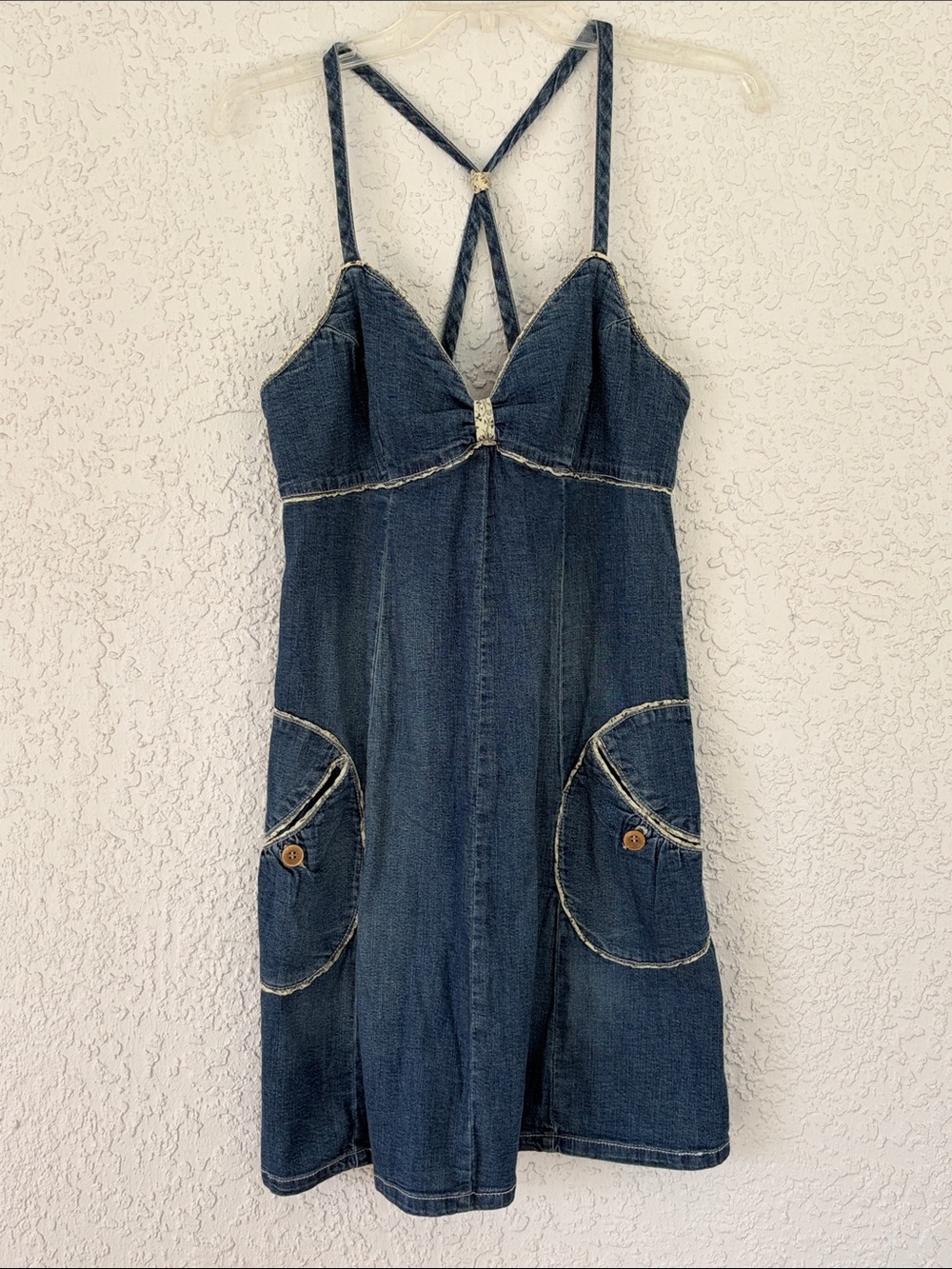 Jolt Denim Sundress with Pocket Detail - Deep Blue size 11